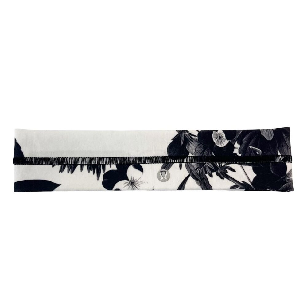 Lululemon Black & White Floral‎ Print Headband
